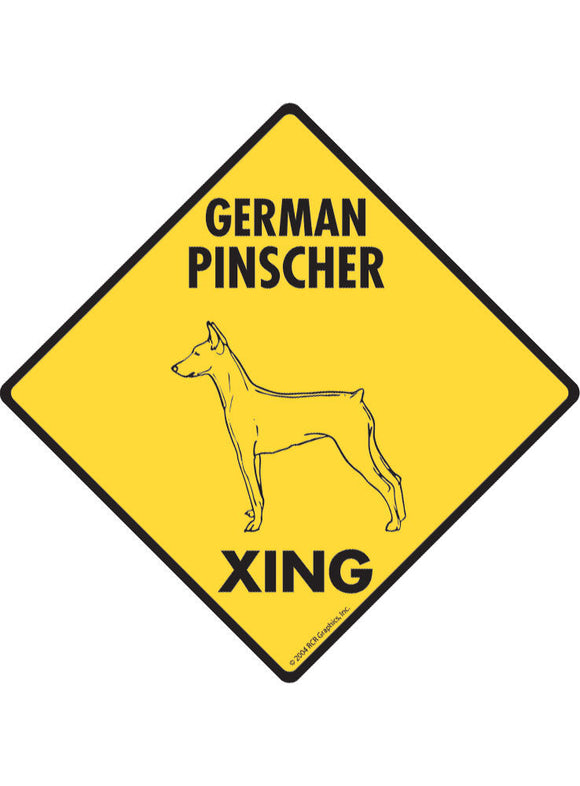 German Pinscher Xing Aluminum Sign or Sticker