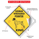 German Wirehaired Pointer Xing (Crossing) Dog Signs & Sticker-2