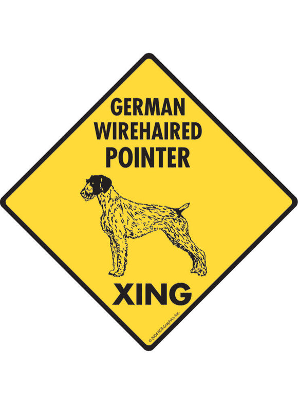German Wirehaired Pointer Xing Sign or Sticker