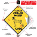 German Wirehaired Pointer Xing (Crossing) Dog Signs & Sticker-4