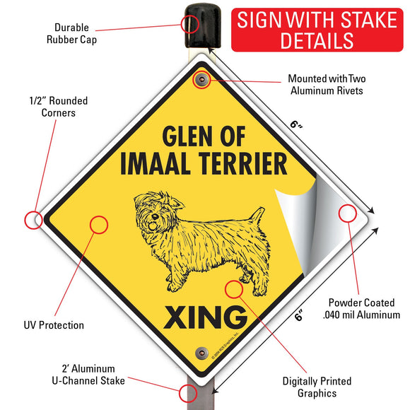 Glen of Imaal Terrier Xing (Crossing) Dog Signs or Sticker