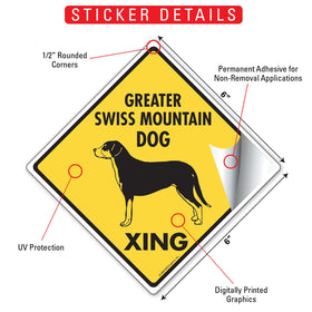 Greater Swiss Mountain Dog Xing Signs or Sticker - 0