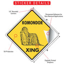 Komondor Xing (Crossing) Dog Signs or Sticker-2