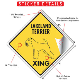 Lakeland Terrier Xing (Crossing) Dog Signs or Sticker - 0