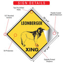 Leonberger Xing (Crossing) Dog Signs or Sticker-3