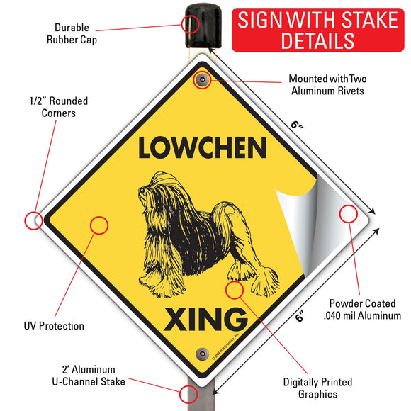 Lowchen Xing (Crossing) Dog Signs or Sticker