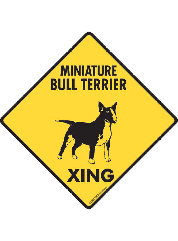 Miniature Bull Terrier Xing Sign or Sticker