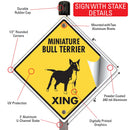 Miniature Bull Terrier Xing (Crossing) Dog Signs or Sticker-4