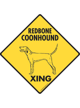 Redbone Coonhound Xing Sign or Sticker