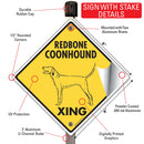Redbone Coonhound Xing (Crossing) Dog Signs or Sticker-4