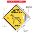 Scottish Deerhound Xing (Crossing) Dog Signs or Sticker-3