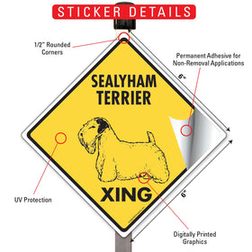 Sealyham Terrier Xing (Crossing) Dog Signs or Sticker - 0