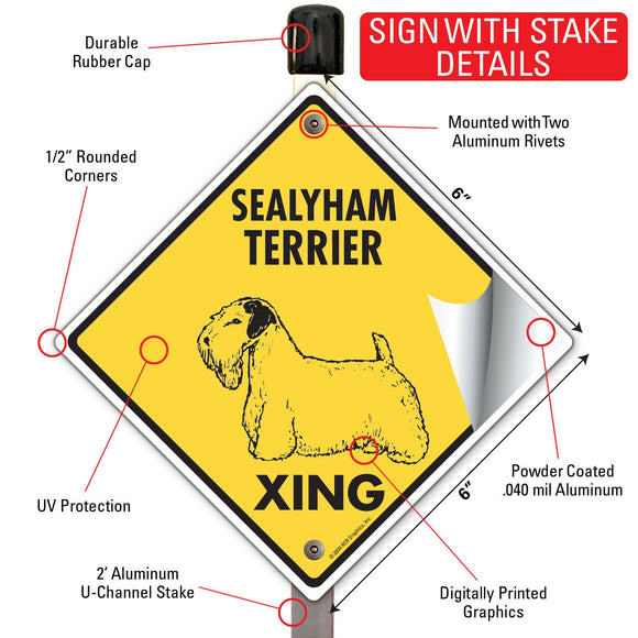Sealyham Terrier Xing (Crossing) Dog Signs or Sticker