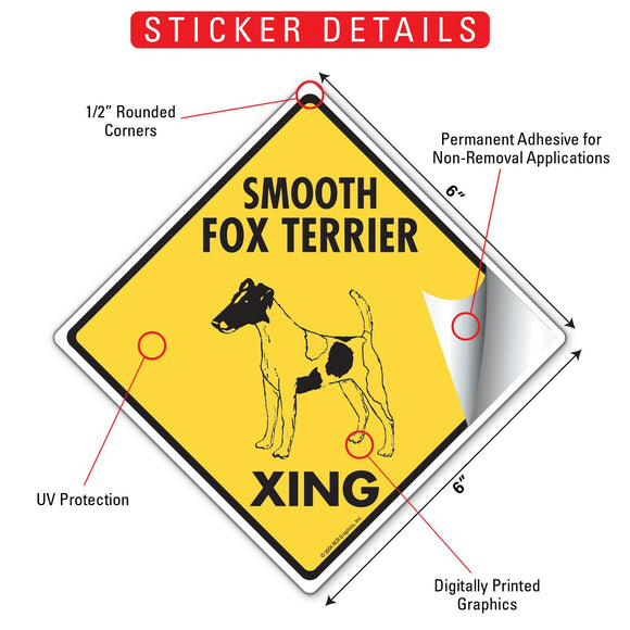 Smooth Fox Terrier Xing (Crossing) Dog Signs or Sticker