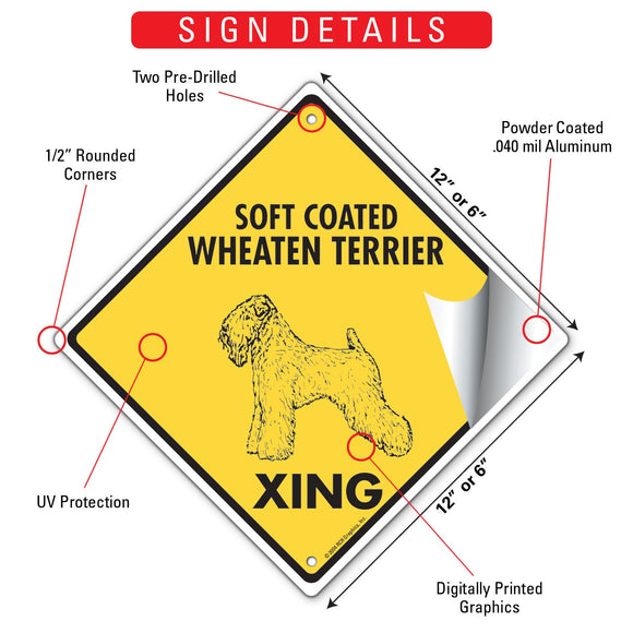 Soft Coated Wheaten Terrier Xing (Crossing) Dog Signs or Sticker