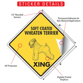 Soft Coated Wheaten Terrier Xing (Crossing) Dog Signs or Sticker - 0