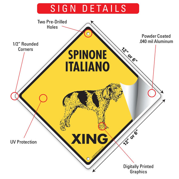 Spinone Italiano Xing (Crossing) Dog Signs or Sticker