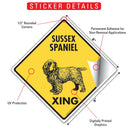 Sussex Spaniel Xing (Crossing) Dog Signs or Sticker-2