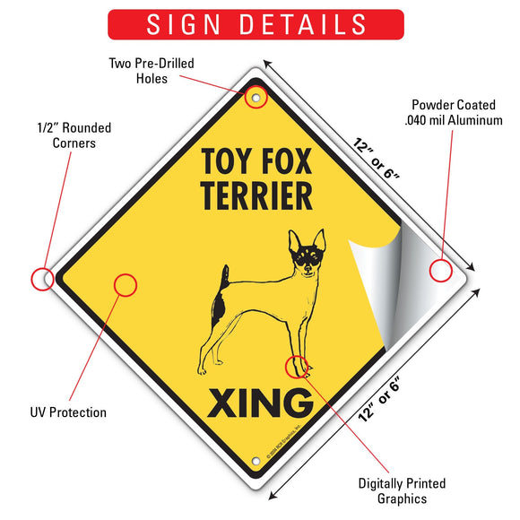 Toy Fox Terrier Xing (Crossing) Dog Signs or Sticker