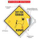 Toy Fox Terrier Xing (Crossing) Dog Signs or Sticker-2