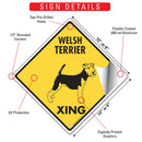 Welsh Terrier Xing (Crossing) Dog Signs or Sticker-3