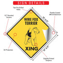 Wire Fox Terrier Xing (Crossing) Dog Signs or Sticker-3