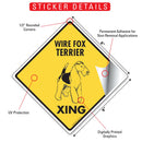 Wire Fox Terrier Xing (Crossing) Dog Signs or Sticker-2
