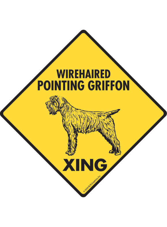 Wirehaired Pointing Griffon Xing Sign or Sticker