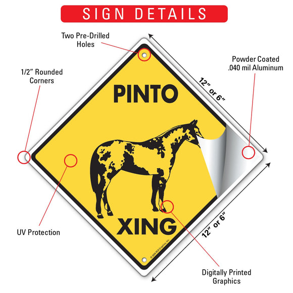 Pinto Xing (Crossing) Horse Signs or Sticker