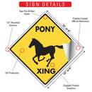Pony Xing (Crossing) Horse Signs or Sticker-3