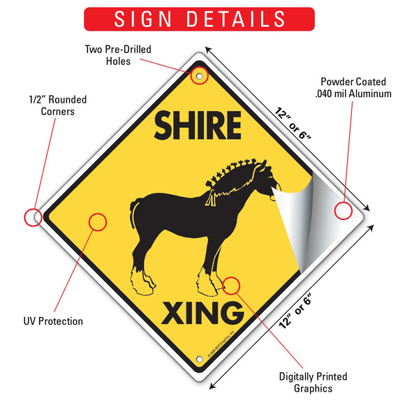 Shire Xing (Crossing) Horse Signs or Sticker