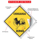 Chihuahua (Long Hair) Xing (Crossing) Dog Signs or Sticker-2