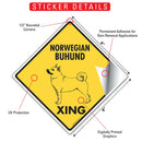 Norwegian Buhund Xing (Crossing) Dog Signs or Sticker-2