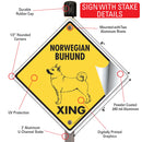 Norwegian Buhund Xing (Crossing) Dog Signs or Sticker-4