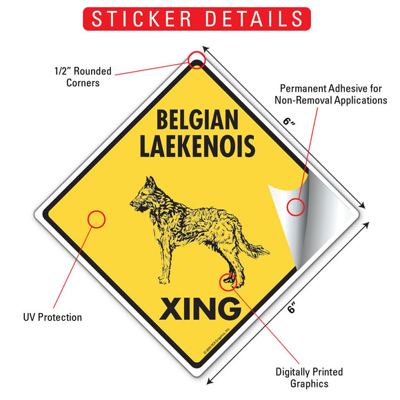 Belgian Laekenois Xing (Crossing) Dog Signs or Sticker