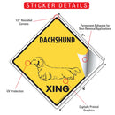 Dachshund (Long Hair) Xing (Crossing) Dog Signs or Sticker-2