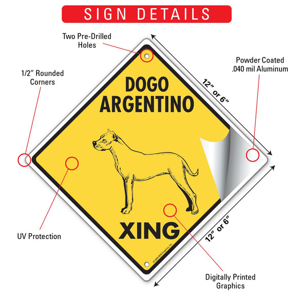 Dogo Argentino Xing (Crossing) Dog Signs or Sticker