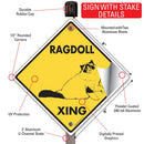 Ragdoll Xing (Crossing) Cat Signs or Sticker-4