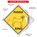 Puggle Xing (Crossing) Dog Signs or Sticker-3