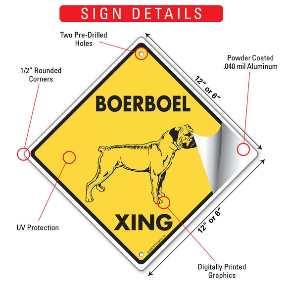 Boerboel Xing (Crossing) Dog Signs or Sticker