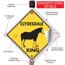Clydesdale Xing (Crossing) Horse Signs or Sticker-4