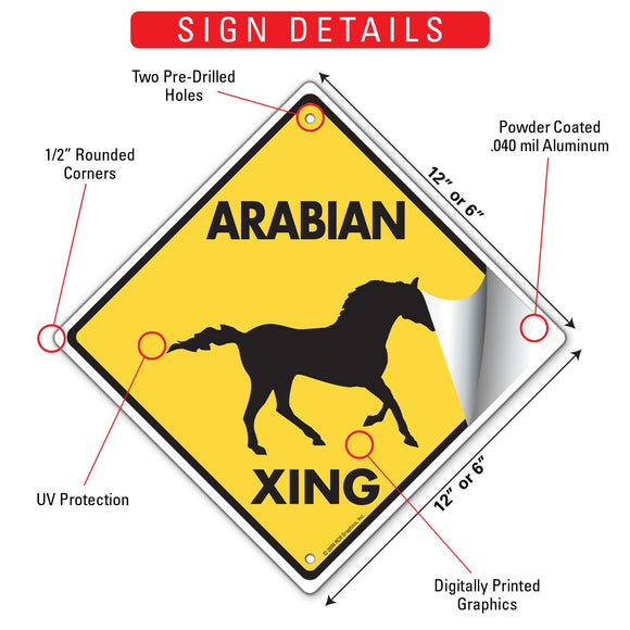 Arabian Xing (Crossing) Horse Signs or Sticker