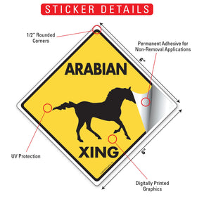 Arabian Xing (Crossing) Horse Signs or Sticker - 0