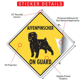 Affenpinscher On Guard Signs or Sticker - 0