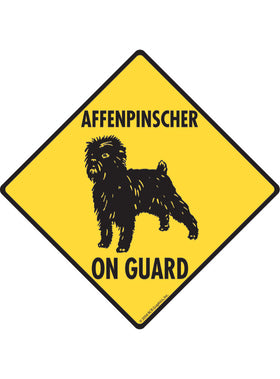 Affenpinscher On Guard Sign or Sticker