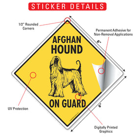 Afghan Hound On Guard Signs or Sticker - 0