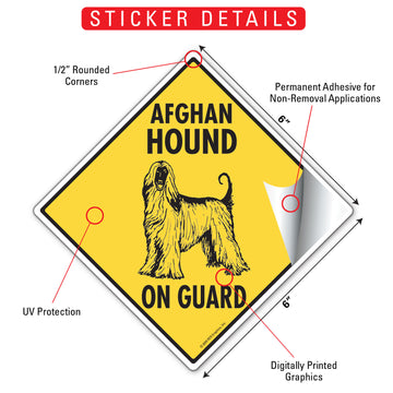 Afghan Hound On Guard Signs or Sticker - 0
