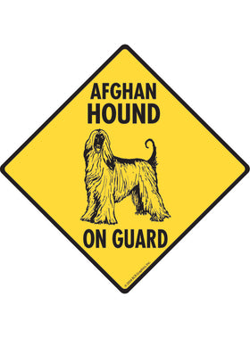 Afghan Hound On Guard Sign or Sticker