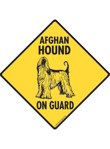Afghan Hound On Guard Sign or Sticker