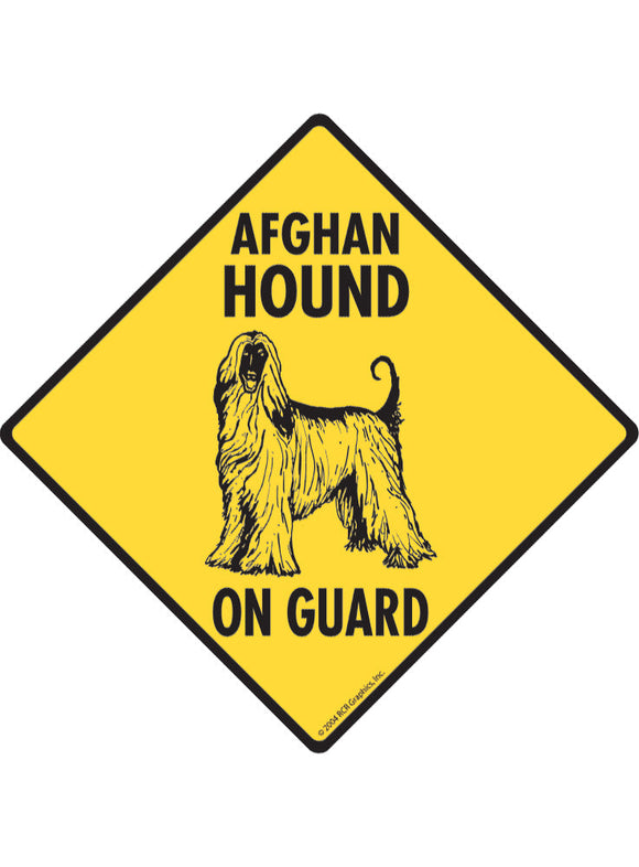 Afghan Hound On Guard Sign or Sticker